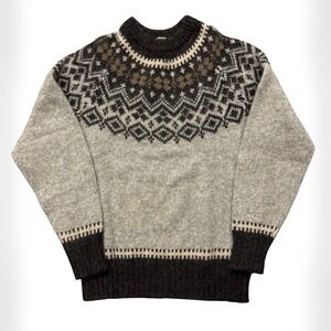 Vintage Woolrich Fair Isle Wool Sweater Made British Hong Kong L